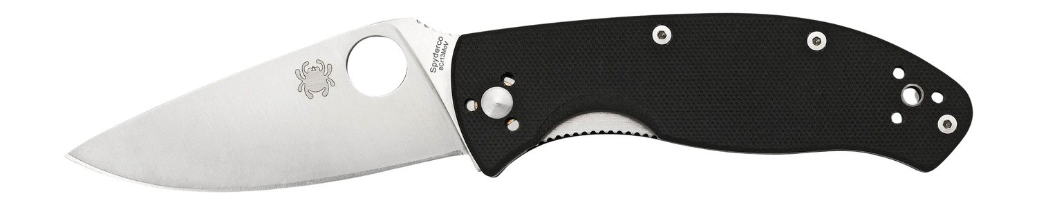 Spyderco C122GP Tenacious 3.39" Folding Drop Point Plain 8Cr13MoV SS Blade Black G10 Handle Includes Pocket Clip