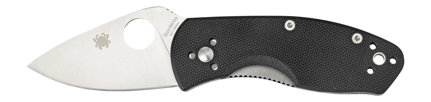 Spyderco C148GP Ambitious 2.25" Folding Drop Point Plain 8Cr13MoV SS Blade Black G10 Handle Includes Pocket Clip - Image 2