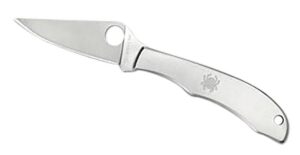 Spyderco C137P Honeybee 1.63" Folding Plain Satin 3Cr13MoV SS Blade/ Satin Stainless Steel Handle