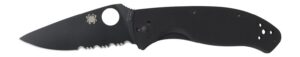 Spyderco C122GBBKPS Tenacious 3.39" Folding Drop Point Part Serrated Black Matte 8Cr13MoV SS Blade Black Textured G10 Handle Includes Pocket Clip