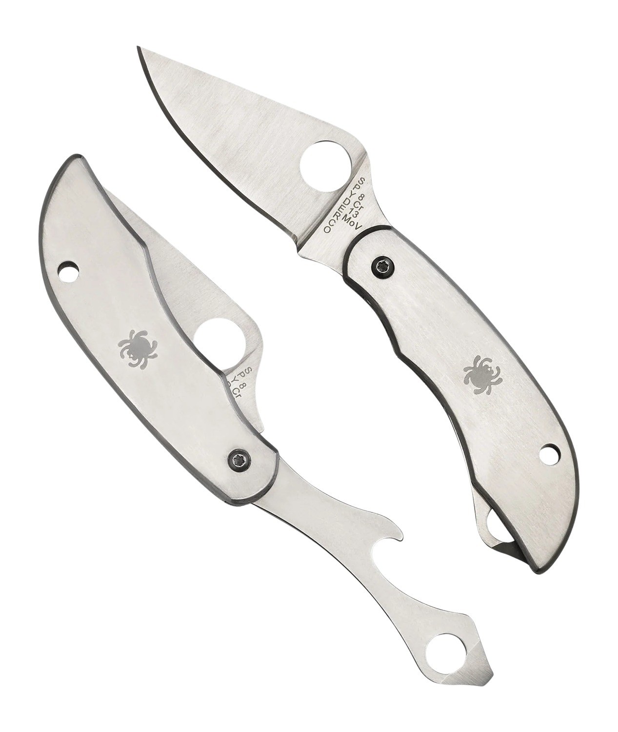 Spyderco C175P Clipitool Silver Stainless Steel Folding 8Cr13MoV SS 4.57"/4.59" Long Plain Blade Stainless Steel Handle Features Screwdriver/Opener - Image 2