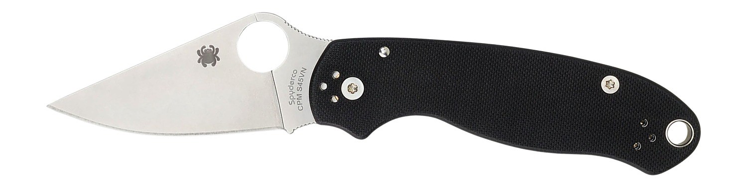 Spyderco C223GP Para 3 2.95" Folding Clip Point Plain Satin CPM S45VN SS Blade/ Black G10 Handle Includes Pocket Clip - Image 2