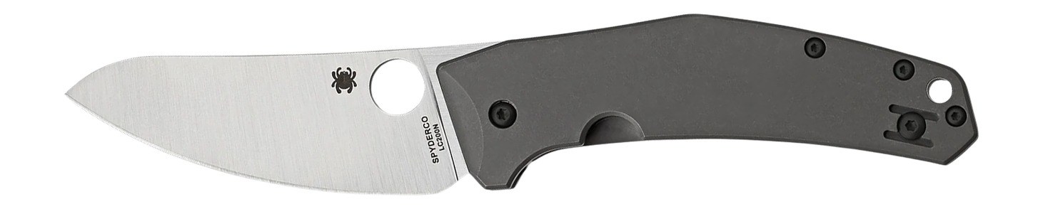Spyderco C211TIP SpydieChef Salt 3.32" Folding Plain LC200N Blade Satin Titanium Handle Includes Pocket Clip - Image 2