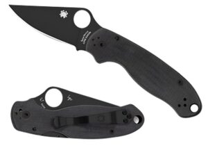 Spyderco C223GPBK Para 3 2.95" Folding Clip Point Plain Black DLC CPM S45VN SS Blade/Black G10 Handle Includes Pocket Clip