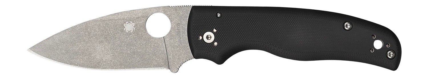 Spyderco C229GP Shaman 3.58" Folding Plain Stonewashed CPM S30V SS Blade/Black Textured G10 Handle Includes Pocket Clip - Image 2
