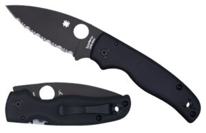 Spyderco C229GPBK Shaman 3.58" Folding Plain Black DLC CPM S30V SS Blade/Black Textured G10 Handle Includes Pocket Clip