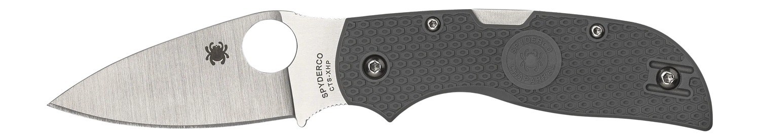 Spyderco C152PGY Chaparral Lightweight 2.80" Folding Drop Point Plain Gray Satin CTS XHP Steel Blade 3.60" FRN Handle - Image 2