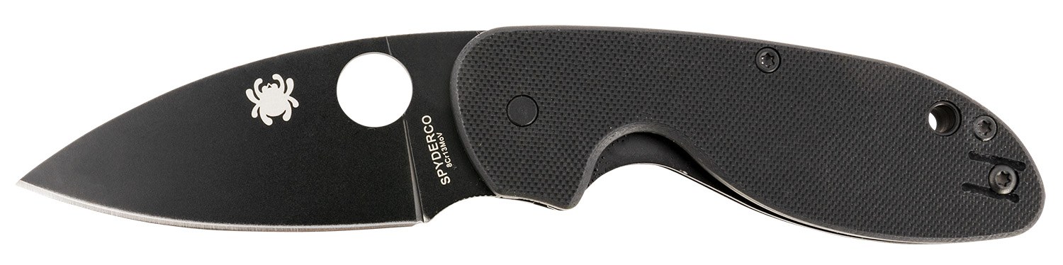Spyderco C216GPBBK Efficient 2.98" Folding Plain Black DLC 8Cr13MoV SS Blade/Black Textured G10 Handle