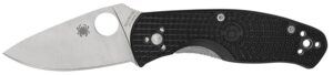 Spyderco C136PBK Persistence Lightweight 2.75" Folding Plain Satin 8Cr13MoV SS Blade, Black Bi-Directional Texturing FRN Handle
