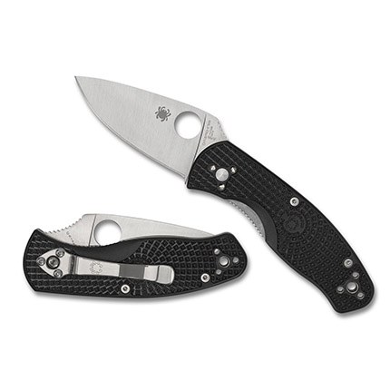 Spyderco C136PBK Persistence Lightweight 2.75" Folding Plain Satin 8Cr13MoV SS Blade, Black Bi-Directional Texturing FRN Handle - Image 2