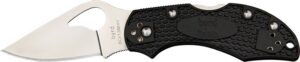 Spyderco BY10PBK2 Byrd Robin 2 Lightweight 2.43" Folding Drop Point Plain 8Cr13MoV SS Blade Black Bi-Directional Texturing FRN Handle Includes Pocket
