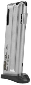 Walther Arms 512604 P22 10-Round Detachable with Finger Rest 22 LR Black Steel