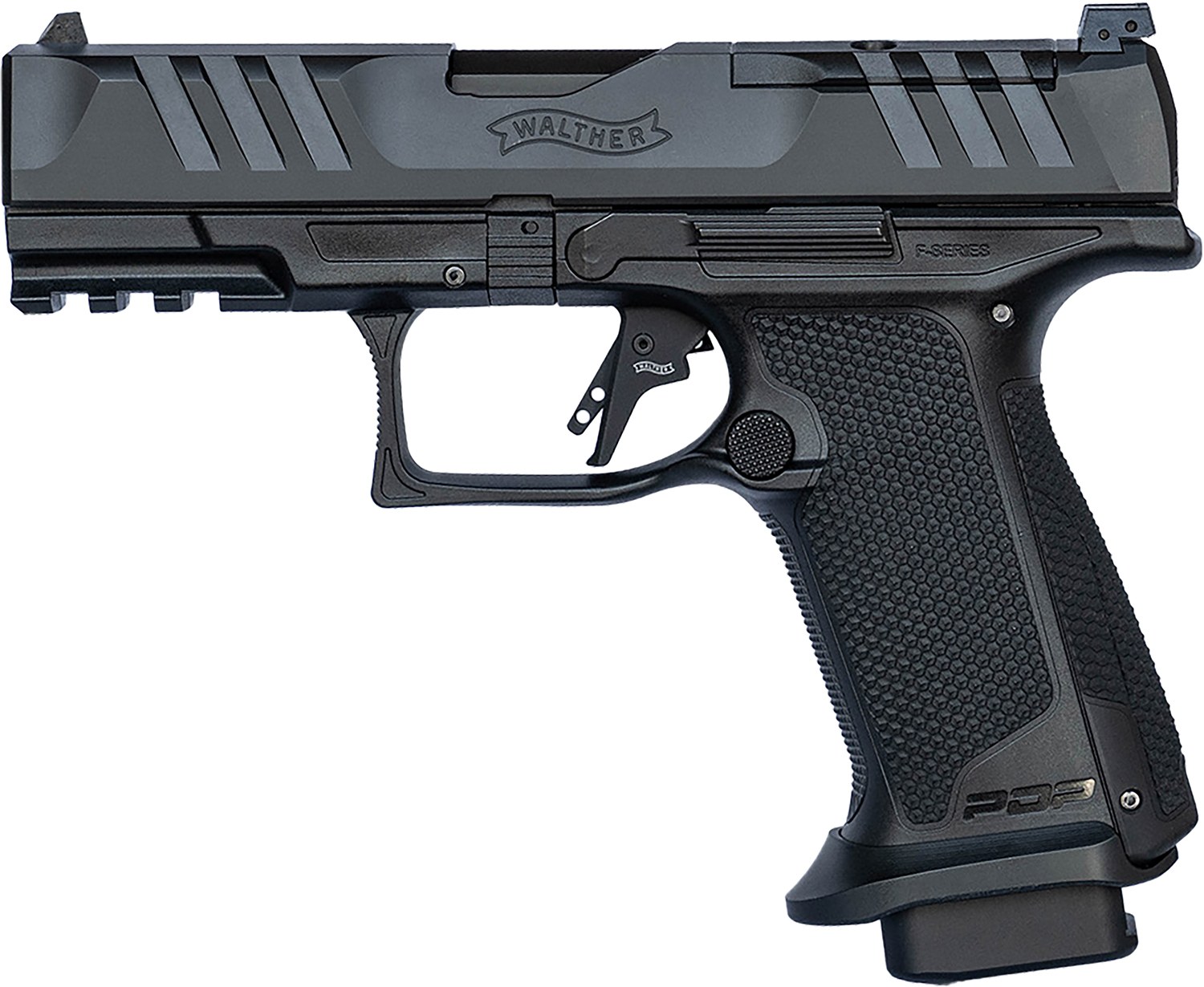 Walther Arms 4796040 PDP F-Series Pro 9mm Luger 18+1 4" Black Steel Barrel, Black Serrated/Optic Ready Steel Slide, Black Polymer Frame with Picatinny