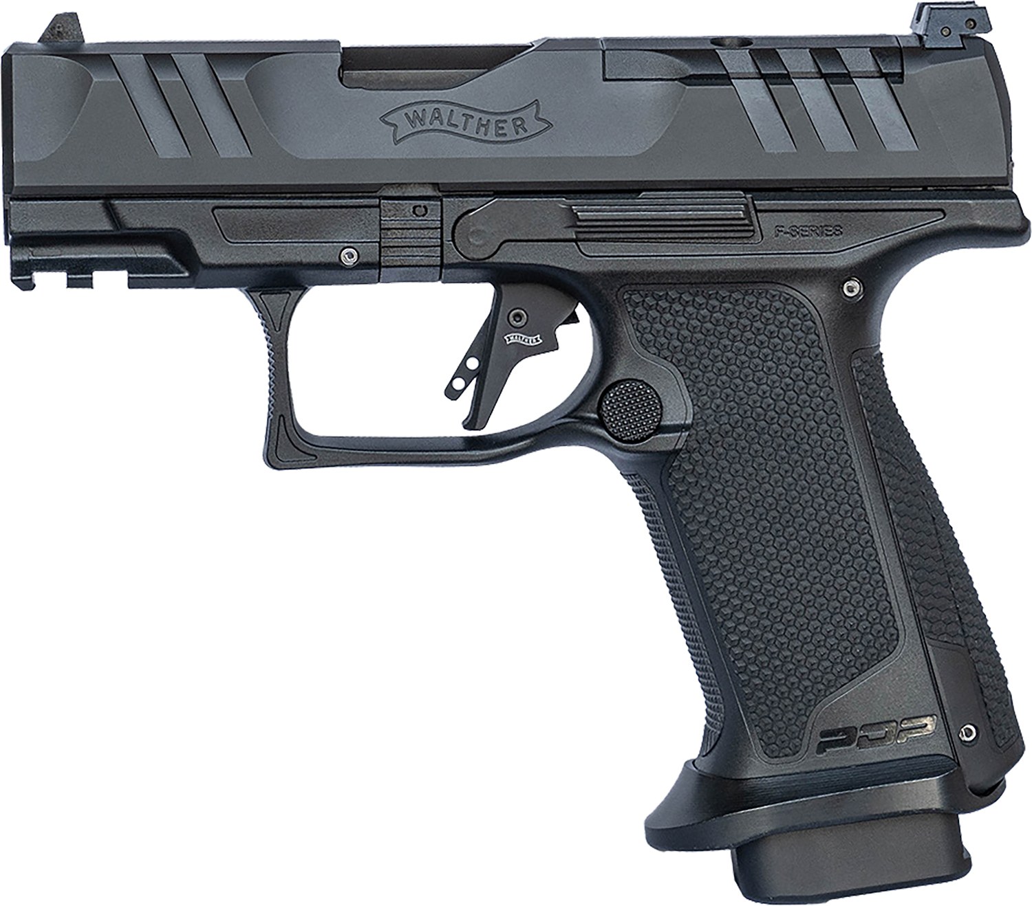 Walther Arms 4796042 PDP F-Series Pro 9mm Luger 18+1 3.50" Black Steel Barrel, Black Serrated/Optic Ready Steel Slide, Black Polymer Frame with