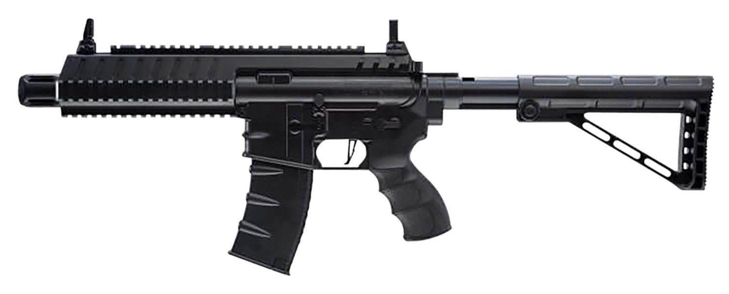 Umarex 2252120 Steel Strike Air Rifle CO2 177 BB Single Shot or 6 Round Burst Mode, 30-Round Drop Free Magazine, 900 BB Capacity Reservoir, Flat Top