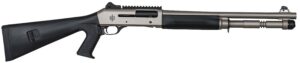MAC 21000153 1014 Marine 12 Gauge 3" 5+1 18.50", Electroless Nickel Barrel/Rec, Synthetic Furniture, Fixed Pistol Grip Stock, Ghost Ring Sight, Optics