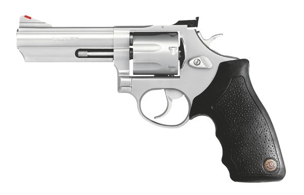 Taurus 2-660049 66 Medium 357 Mag/38 Special +P 7 Shot 4" Matte Stainless Steel Barrel, Cylinder & Frame, Black Finger Grooved Rubber Grip - Image 2