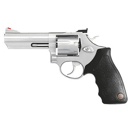 Taurus 2-660049 66 Medium 357 Mag/38 Special +P 7 Shot 4" Matte Stainless Steel Barrel, Cylinder & Frame, Black Finger Grooved Rubber Grip - Image 4