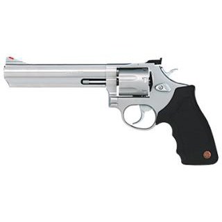 Taurus 2-660069 66 Medium 357 Mag/38 Special +P 7 Shot 6" Matte Stainless Steel Barrel, Cylinder & Frame, Black Finger Grooved Rubber Grip - Image 3