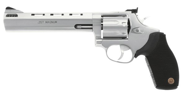 Taurus 2-627069 Tracker 627 Medium 357 Mag 38 Special +P 7 Shot 6.50" Matte Stainless Steel Ported Barrel, Cylinder & Frame, Black Ribber Grip - Image 2