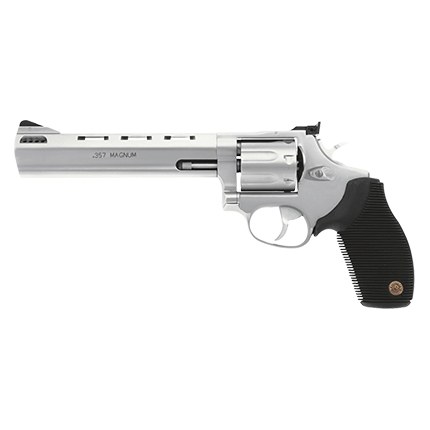Taurus 2-627069 Tracker 627 Medium 357 Mag 38 Special +P 7 Shot 6.50" Matte Stainless Steel Ported Barrel, Cylinder & Frame, Black Ribber Grip - Image 4