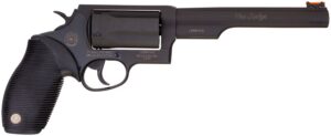 Taurus 2-441061T Judge Compact 45 Colt (Long Colt) 410 Bore 5 Shot 6.50" Matte Black Oxide Alloy Steel Barrel, Cylinder & Frame, Black Rubber