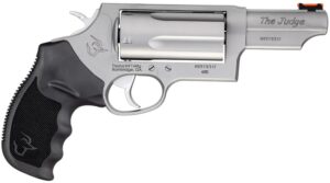 Taurus 2-441039MAG Judge Magnum Compact 45 Colt (LC)/410 Mag 5-Round, 3" Matte Stainless Steel Barrel, Cylinder & Frame, Black Finger Groove Grip
