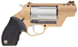 Taurus 2-441029FDE Judge Public Defender 45 Colt (LC)/410 Gauge 5-Round 2.50" Flat Dark Earth Barrel & Frame Matte Stainless Cylinder Black Ribber