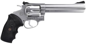 Rossi 2RM669 RM66 357 Mag 6 Shot 6" Satin Stainless Steel Barrel, Cylinder & Frame Black Checkered Rubber Grip