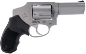 Taurus 2-850139 850 Small 38 Special 5 Shot 3" Matte Stainless Steel Barrel & Cylinder, Matte Stainless Steel Frame, Black Rubber Grip, Transfer