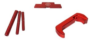 Cross Armory CRG5OKRD 3 Piece Kit Extended Compatible with Glock 26 Gen5 Compatible with Glock 17/19/26/34 Gen5 Red Anodized Steel/Aluminum