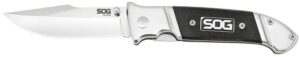 S.O.G SOG-FF38-CP Fielder 3.30" Folding Clip Point Plain Satin 7Cr17MoV SS Blade Black G10 Handle Includes Belt Clip