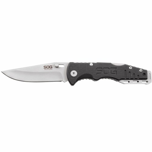 S.O.G SOGFF1001C Salute Mini 3.10" Folding Clip Point Plain Bead Blasted 8Cr13MoV SS Blade Black G10 Handle Includes Pocket Clip - Image 2