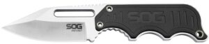 S.O.G SOG-NB1012-C Instinct 2.30" Fixed Clip Point Plain Satin Polished 5Cr15MoV SS Blade Black/Silver G10/SS Handle Includes Sheath