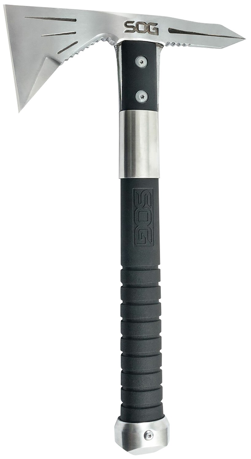 S.O.G SOGF182NCP Voodoo Hawk Mini 2.75" Blade 3Cr13MoV SS Blade Black Side Hammer Checkering with "SOG" Green Handle 12.50" Long Tomahawk