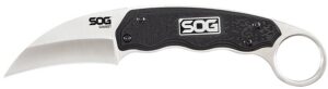 S.O.G SOG-GB1001-C Gambit 2.58" Fixed Sheepsfoot Plain Satin Polished 7Cr17MoV SS Blade Black Green Handle Includes Sheath