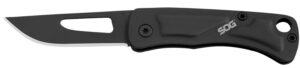 S.O.G SOG-CE1002-C Centi I 1.40" Folding Straight Back Plain Black Hardcased Stainless Steel Blade/Black Stainless Steel Handle