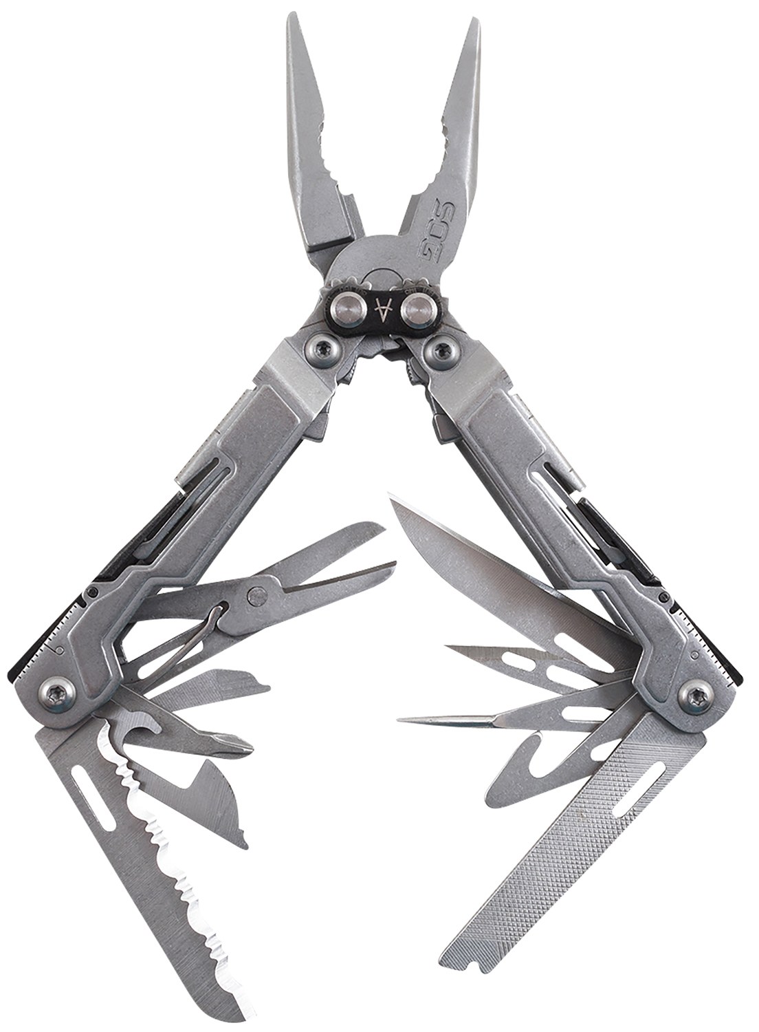 S.O.G SOG-PP1001-CP PowerPint Stonewashed Stainless Steel 5Cr15MoV Stainless Steel Long Features 18 Tools