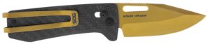 S.O.G SOG-12-63-02 Ultra XR 2.80" Folding Clip Point Plain Gold TiNi Cryo S35NV Steel Blade/Black Textured Carbon Fiber Handle Includes Pocket Clip