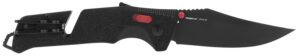 S.O.G SOG11120141 Trident at 3.70" Folding Clip Point Plain Black TiNi Cryo D2 Steel Blade/Black with Red Accents Green Handle Features Line