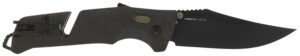 S.O.G SOG11120341 Trident at 3.70" Folding Clip Point Plain Black TiNi Cryo D2 Steel Blade/Olive Drab with FDE Accents Green Handle Features Line