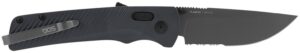 S.O.G SOG11180641 Flash at 3.45" Folding Part Serrated TiNi Cryo D2 Steel Blade/ Urban Grey Green Handle Includes Pocket Clip