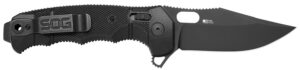 S.O.G SOG12210257 Seal XR 3.90" Folding Clip Point Plain Black Cerakote S35VN SS Blade Black/Green Handle Includes Belt Clip