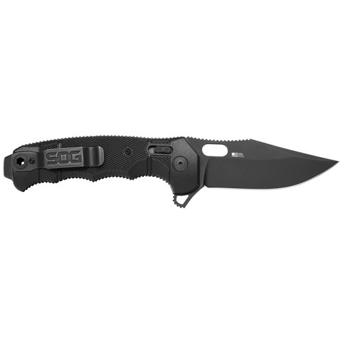 S.O.G SOG12210257 Seal XR 3.90" Folding Clip Point Plain Black Cerakote S35VN SS Blade Black/Green Handle Includes Belt Clip - Image 2