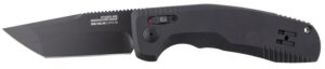 S.O.G SOG15380357 SOG-TAC Auto 3.43" Folding Tanto Plain Black TiNi Cryo D2 Steel Blade Black Micro-Textured Anodized Aluminum Handle Includes Pocket