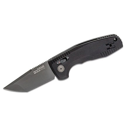 S.O.G SOG15380357 SOG-TAC Auto 3.43" Folding Tanto Plain Black TiNi Cryo D2 Steel Blade Black Micro-Textured Anodized Aluminum Handle Includes Pocket - Image 2