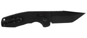 S.O.G SOG-15-38-10 SOG-TAC Auto Compact 2.94" Folding Tanto Part Serrated Black TiNi Cryo D2 Steel Blade Black Micro-Textured Anodized Aluminum Handle
