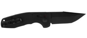 S.O.G SOG-15-38-09 SOG-TAC Auto Compact 2.94" Folding Tanto Plain Black TiNi Cryo D2 Steel Blade Black Micro-Textured Anodized Aluminum Handle