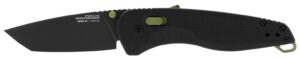 S.O.G SOG11410941 Aegis at 3.13" Folding Drop Point Plain Black TiNi Cryo D2 Steel Blade/Black with Mossberg Accents Green Handle