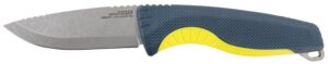 S.O.G SOG17410141 Aegis FX 3.70" Fixed Drop Point Plain Stonewashed 4116 Krupp SS Blade, Indigo with Acid Accents Green Handle, Includes Sheath